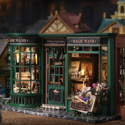 Wooden Dollhouse Miniature Doll House Kit with Furniture Roombox Retro Home