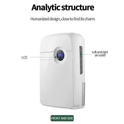 Dehumidifier with Drain Hose 2.5L Water Tank Moisture Absorber for Kitchen Bedroom Bathroom