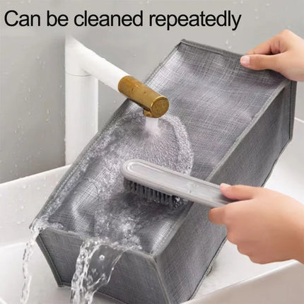 Grey 7/9 Grid Storage Box Non Woven Durable Washable Space Saving Layered Arrangement Pants Clothes Underwear Wardrobe Storage