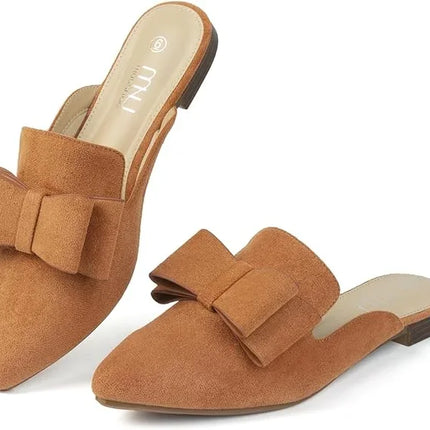 Samilor Women's Suede Leather Slip-On Mules Comfortable woman shoes slippers women mule half shoes for ladies 2025 spring trend