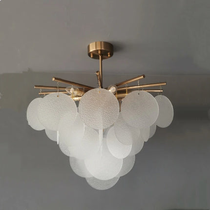 Nordic Scrub Glass Ceiling Chandelier Iron E14 For Living Room Table Bedroom Hall Home Luxury Decor Lusters Lighting Luminaires