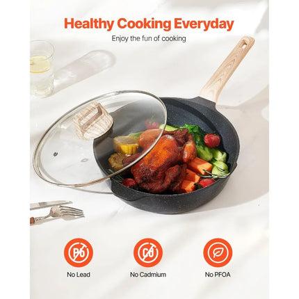 19 Piece Pots and Pans Set Granite Nonstick Cookware Set