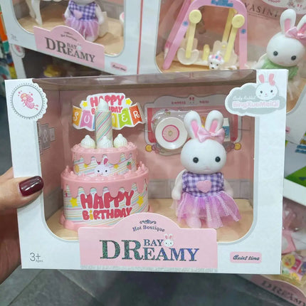 Little Rabbit Dresser Lovely Scene Play Toys Simulation Modelling Children