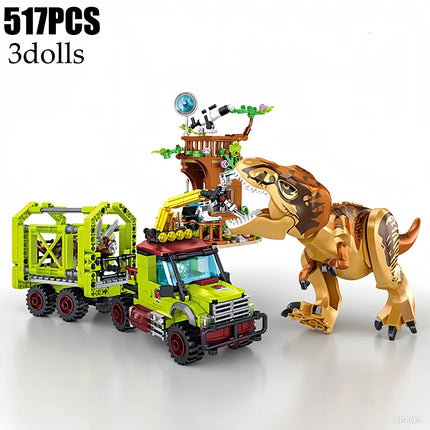 World Building Blocks Sets Dinosaur Exploration Triceratops Rescue operation Scene Models Bricks DIY Toy Kids Gift
