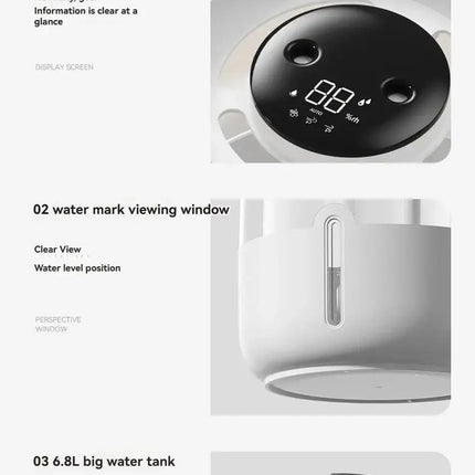Xiaomi MIJIA 6.8L Large Capacity Humidifier USB Dual Mist For Home Dormitory Office Bedroom Desktop Night Light