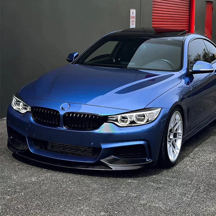 For BMW 4 Series F32 F33 F36 420i 430i 420d M440i 2014-2020 4Pcs Front Bumper Lip ABS Glossy Black Or Carbon Fiber Look Spoiler