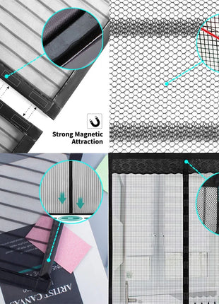 Large Tool-free Magnetic Mosquito Net Summer Anti Bug Fly Door Curtains Mesh Auto Closing Door Screen Anti Bug Fly Door Screen