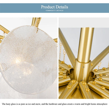 Nordic Scrub Glass Ceiling Chandelier Iron E14 For Living Room Table Bedroom Hall Home Luxury Decor Lusters Lighting Luminaires