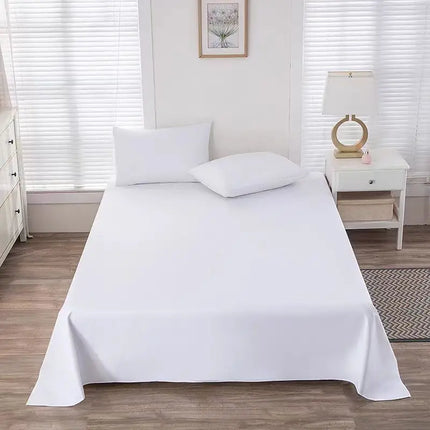 One Piece of Single Bed Sheetss (Excluding Pillowcases and Pillow Cores) Washed Material Pure White Hotel Bed Sheetss B&B Single and Double Home Use