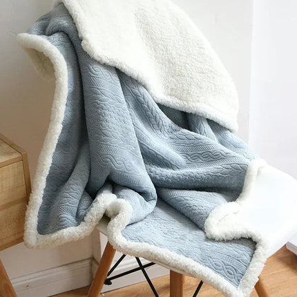 warm coral fleece cape blanket winter office students wearable nap blanket
