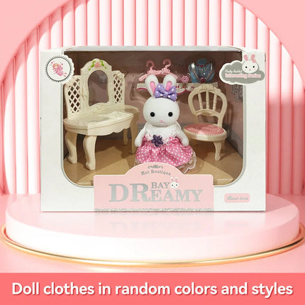 Little Rabbit Dresser Lovely Scene Play Toys Simulation Modelling Children