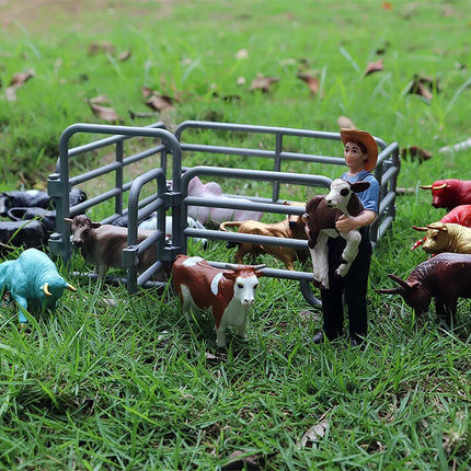 House Equestrian Fencing Palm Farm Cow Horse Animal Model Action Figures Miniature Cute Kid Toy Gift