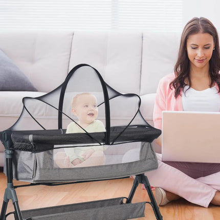 Foldable Mosquito Net Breathable Folding Crib Cover Bassinet Mosquito Net Cover for Travel Crib/Playpen