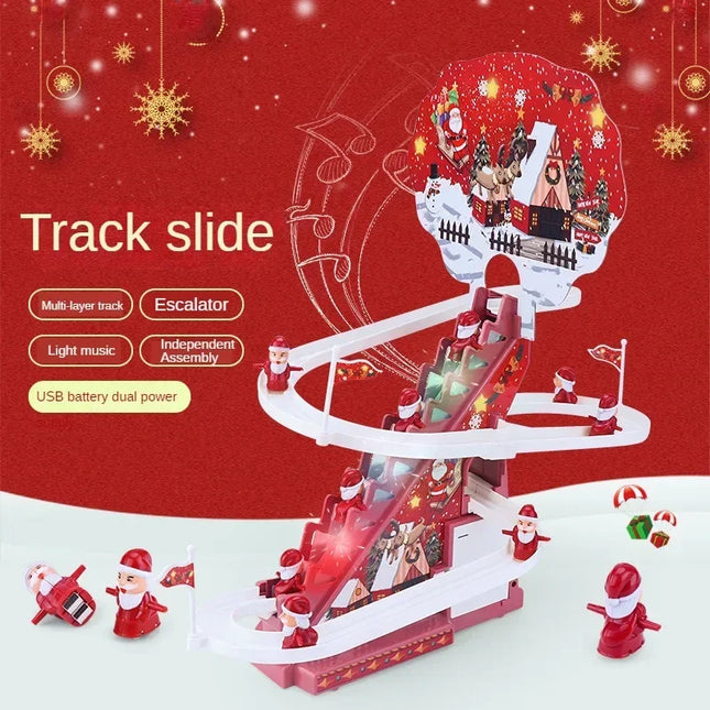 Climbing Stairs Early Education Electric Track Little Yellow Duck Light Music Pig Toys Christmas Halloween Gift