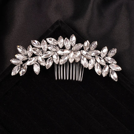 Crystal Rhinestone Hair Combs Rose Gold Silver Color Headpiece For Bride Women Wedding Hair Accessories Head Jewelry