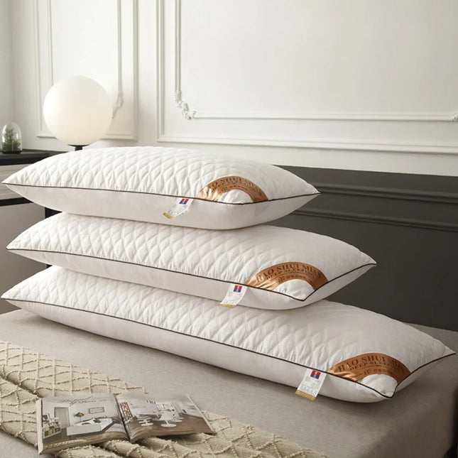 White Contains Filler Pillow Ideal for Side and Back Sleepers Perfect for Hotels and Home Use Soft and Comfortable Long Pillow