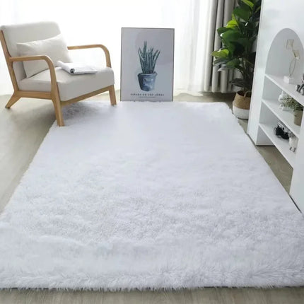 Fluffy Cream White Sheepskin Rug for Bedroom and Living Room Decor - Silk Wool Rugs  Rugs