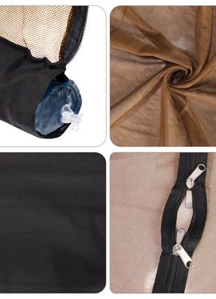 Parasols Net Adjustable Mosquito Net Cover Screen for Garden Umbrella Parasol Patio Table Bug Netting Cover with 2 Zipper Doors