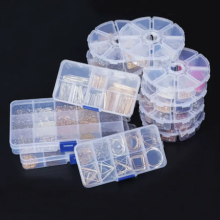 8 Style Transparent Plastic Storage Jewelry Box Compartment Adjustable Container Storage Boxes Beads Ring Earring Organizer Case
