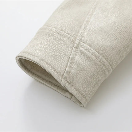 2024New Coal graysty le Women's washed leather jacket with belt, short coat with downgraded zipper and vintage lapel jacket