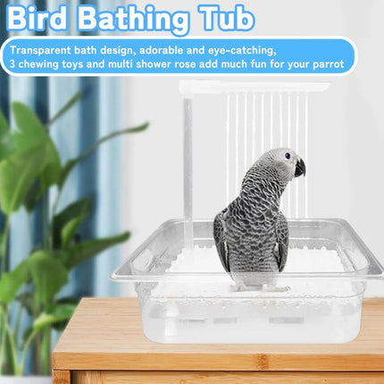 Bird Automatic Bathtub Bird Bath Shower Fountain USB Electric Grooming Supplies for Small Medium Conures Lovebirds African Grey