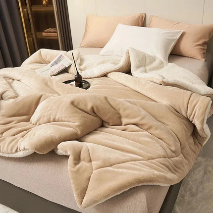 Super Soft Imitation Lambswool Blanket Autumn Winter Double Queen Blankets High Quality