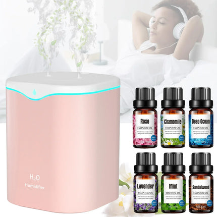 2L Double Spray Humidifiers with LED light Cool Mist Auto Shut-Off Humidifier Portable Desk Humidifiers for Bedroom Home Room