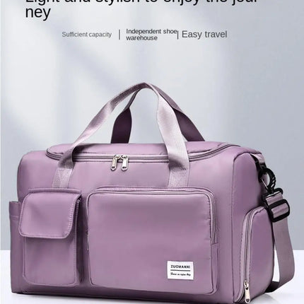 Carry On Travel Bag Large Capacity Weekender Overnight Duffle Bags with Shoe Compartment Sports Fitness Bags for Women