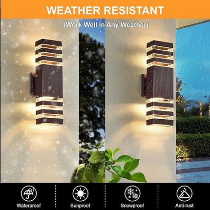 LED Outdoor Wall Lights E27 Up Down Exterior Wall Sconce IP65 Waterproof Led Sconce Lamp for Porch Front Door Garden Wall Lamp