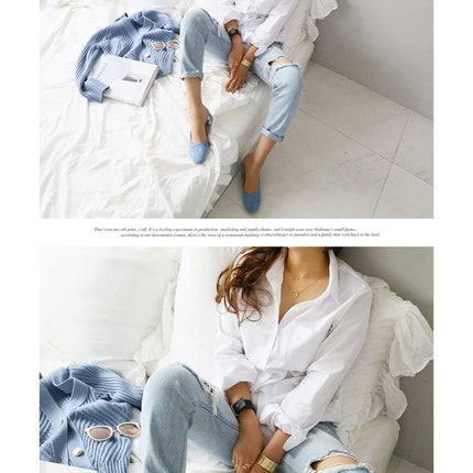 Cotton Blouse White Shirt Fashion Women Blusas Mujer De Moda OL Style Tops Casual Ladies Long Sleeve Shirts and Blouses 3496