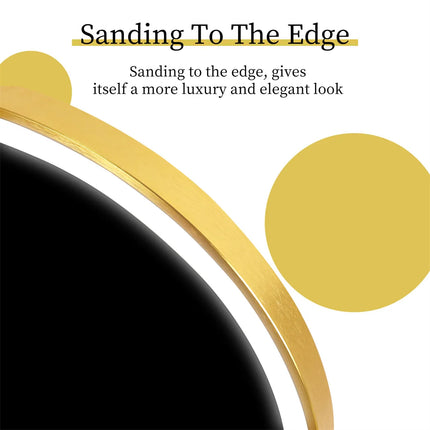 LUVODI Luxury Oval Led Illuminated Bathroom Mirror Gold Aluminum Frame with Demister Pad