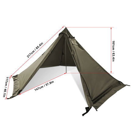 Tomshoo Flame-retardant Pyramid Hot Tent Outdoor Camping Waterproof Teepee Tent 1Person Tipi Tent Winter Stove Tent w Snow Skirt