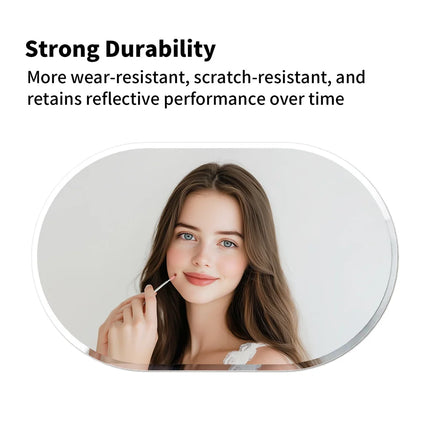 LUVODI Frameless Long Oval Bathroom Vanity Mirror Silver Glass Wall Decor Mirror with Beveled Edge for Bathroom Entryway