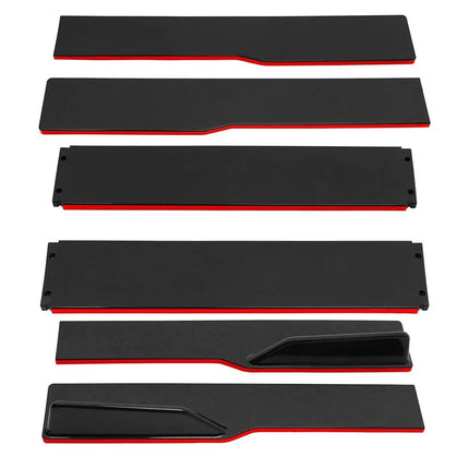 2M/2.2M Car Universal Side Skirts Extension Rocker Panels Lip Splitters 6PCS Side Spoiler For Civic Benz BMW ABS Car Accessories