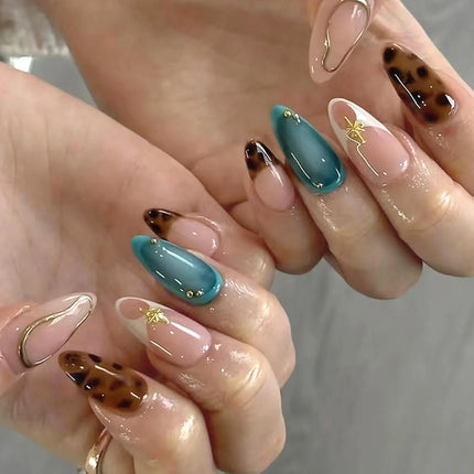 24Pcs Pink French Style Fake Nails 3D Bowknot Designs Short Square