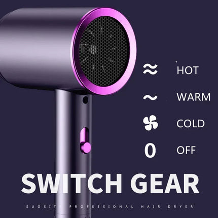 Hair Blow Dryer Professional Dc Motor Hair Dryer Ion Electric With Hot Cold Functions For Travel Salon Hotel Outdoor Use