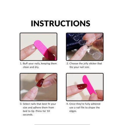 24 PCs Short French Gradient Love Nails with 1 Jelly Gel and 1 Nail File-For Girl Mother Women Gift