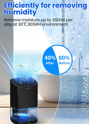1pc 1000ml Portable Dehumidifier for Home Office and RV Eliminate Damp Mold and Moisture Easy to Use and Energy Efficient