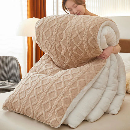 Super Thick Winter Warm Blanket for Bed Artificial Lamb Cashmere Weighted Blankets