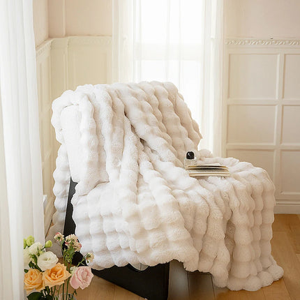 Blanket Luxury Fluffy Throw Blanket Bed Plaid Winter Thick Warm Blanket For Sofa Bed Double Blanket