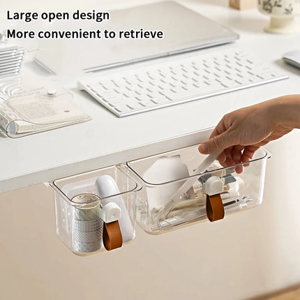 1/2Pc Drawer Style Storage Box Under The Mirror Cabinet Transparent Bathroom Kitchen Office Sundries Case Pull-Out Storage Shelf