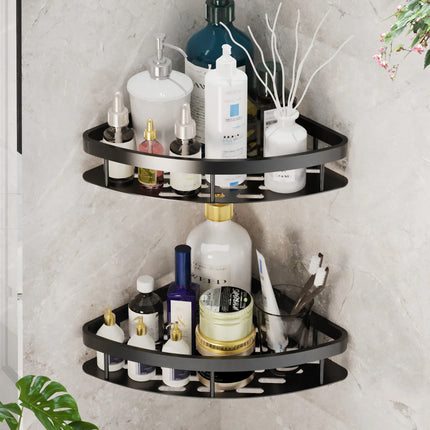 Bathroom Storage Rack No Drill Shelves Wall Mounted Corner Shelf Shower Holder For WC Shampoo