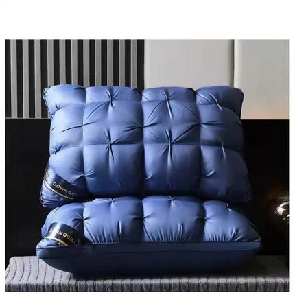 1PC Luxury 3D Bread Goose Down and Feather Bed Pillows for Sleeping Bedding 100% Cotton Cover with Natural Filling Soft Support