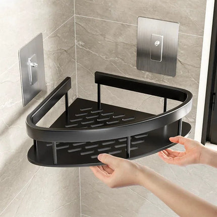 Bathroom Storage Rack No Drill Shelves Wall Mounted Corner Shelf Shower Holder For WC Shampoo
