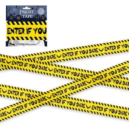 Skull Head Warning Tape Signs Halloween Decoration