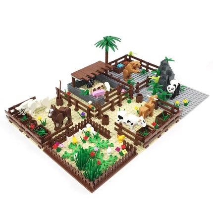 building blocks small particle building blocks cattle pen pig shed chicken farm