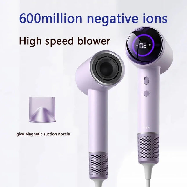 Hairdryer New high speed hair anion high speed hair dryer Hair LED display hair dryer with nozzle 110V 220V 1600W high power