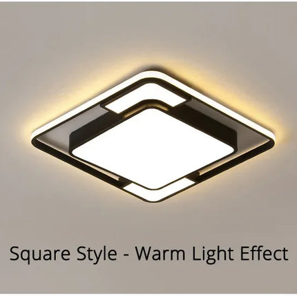 Modern LED Ceiling Lamp for Living Room Lustre Dining Bedroom Study Ceiling Light Nordic Square Ceiling Chandelier Light Fixture