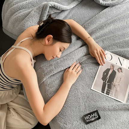 Plush Warm Winter Blanket A Grade Coral Fleece Flannel Soft Thick Bed Blankets for Sofa Single Double Couple Furry Bedspread