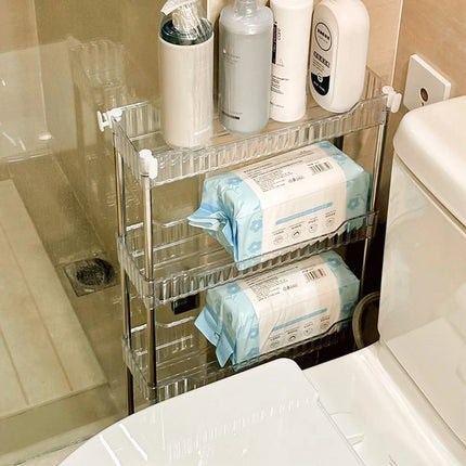 Mobile Storage Rack Trolley Organizer With Wheels Acrylic Narrow Slit Storage Cabinet Bathroom